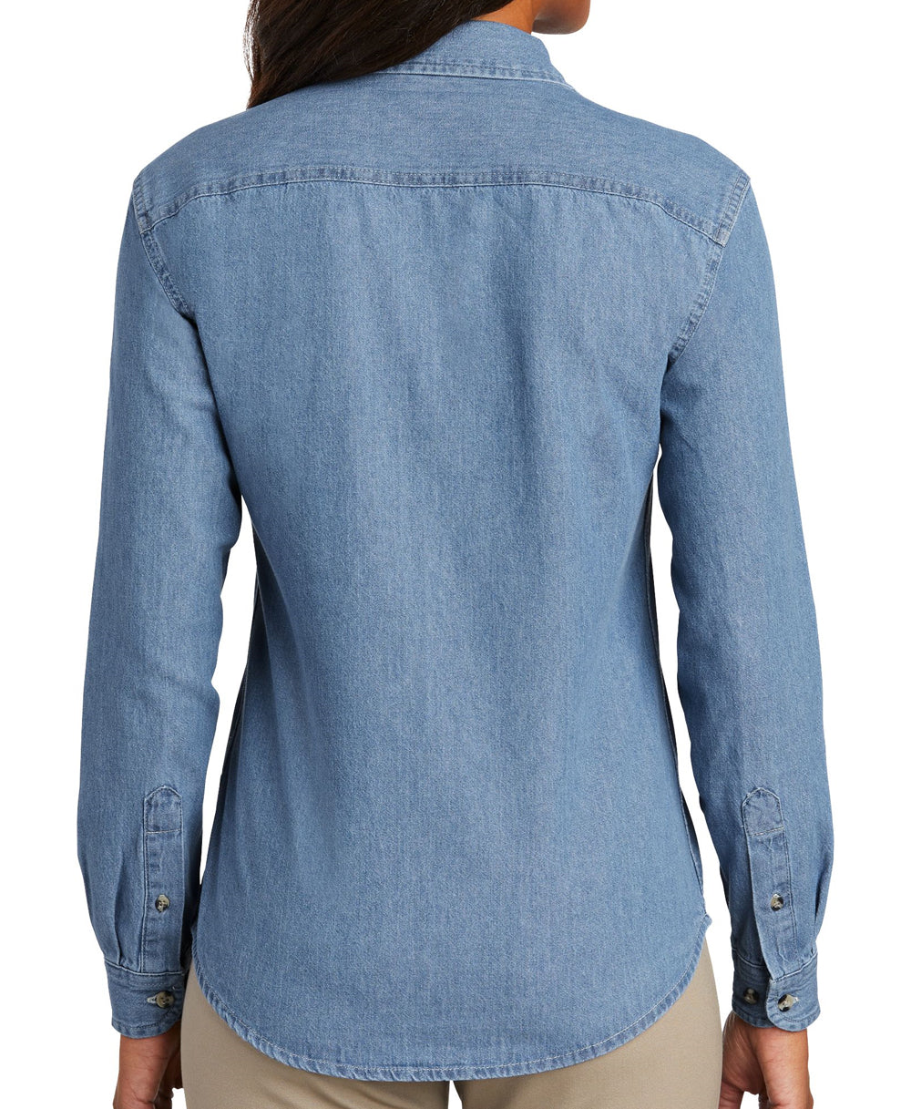 Ladies MIN Long Sleeve Denim Shirt